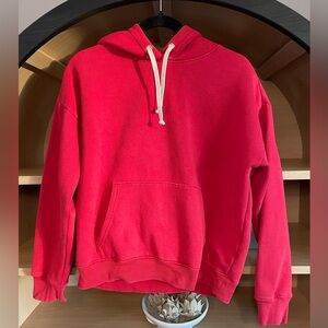 J. Crew Heritage Fleece Hoodie Sweatshirt Red